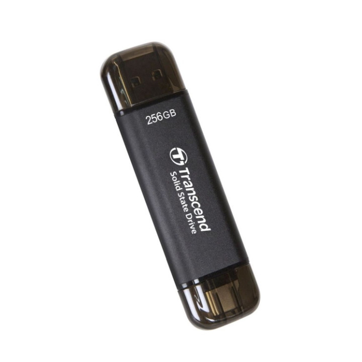 Външен SSD диск Transcend 256GB, ESD310C, USB 10Gbps, Type C/A, Black - TS256GESD310C