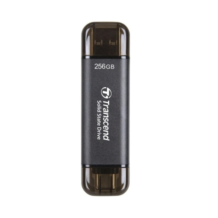 Външен SSD диск Transcend 256GB, ESD310C, USB 10Gbps, Type C/A, Black - TS256GESD310C