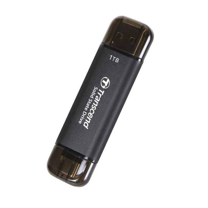 Външен SSD диск Transcend 1TB, ESD310C, USB 10Gbps, Type C/A, Black - TS1TESD310C