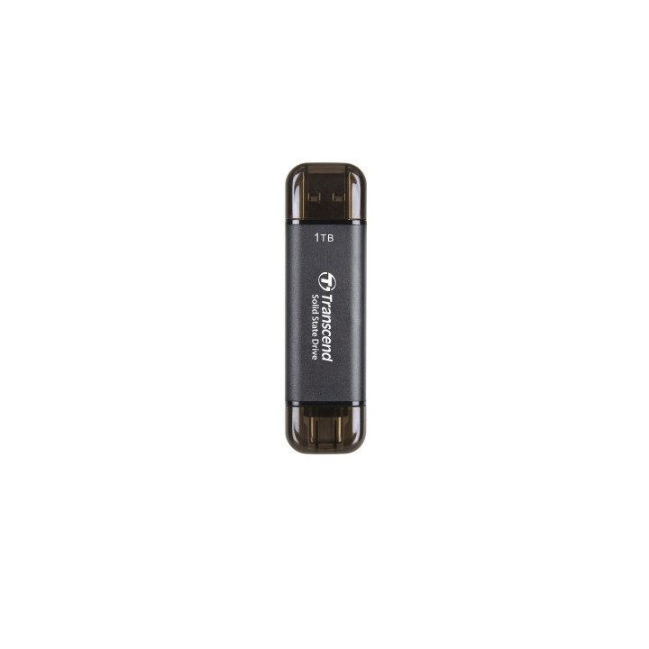 Външен SSD диск Transcend 1TB, ESD310C, USB 10Gbps, Type C/A, Black - TS1TESD310C