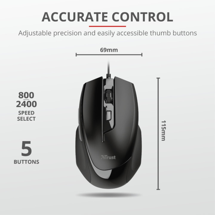 Мишка TRUST Voca Comfort - 23650