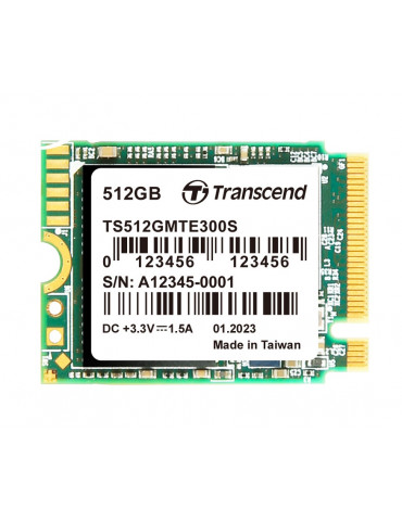 SSD диск Transcend 512GB, M.2 2230, PCIe Gen3x4, NVMe, 3D TLC, DRAM-less - TS512GMTE300S