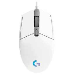 Геймърска мишка Logitech G102, RGB, бял -  910-005824