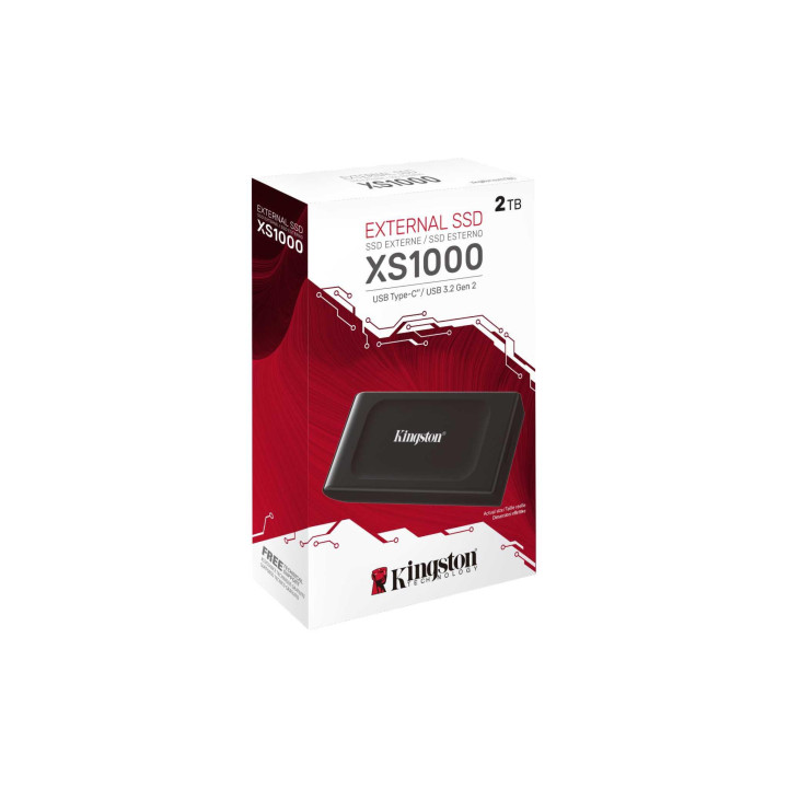 Външен SSD диск Kingston 2TB XS1000, USB 3.2 Gen2 Type-C, Черен - SXS1000/2000G