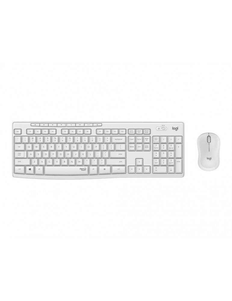 Безжичен комплект клавиатура с мишка Logitech MK295 Silent, бял - 920-009824