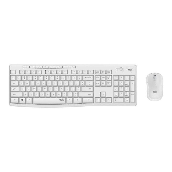 Безжичен комплект клавиатура с мишка Logitech MK295 Silent, бял - 920-009824