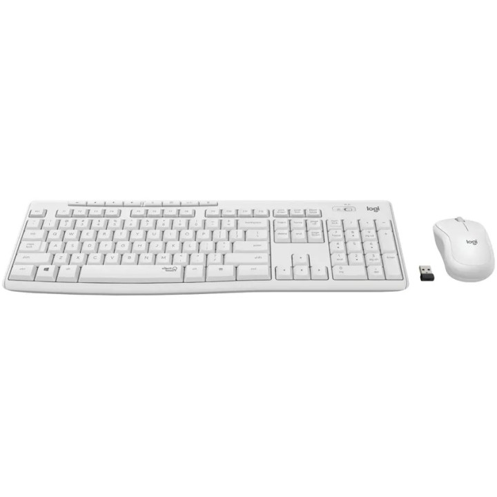 Безжичен комплект клавиатура с мишка Logitech MK295 Silent, бял - 920-009824