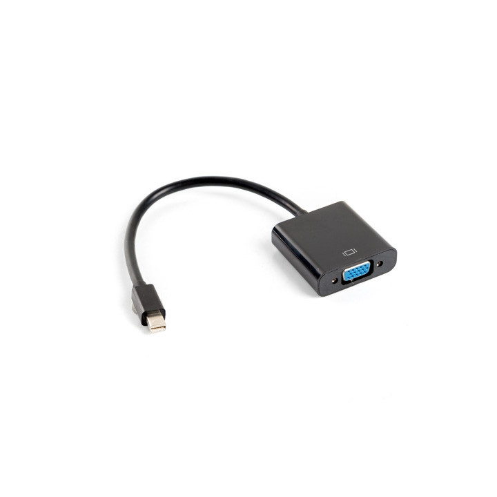 Адаптер Lanberg display port mini (m)  към  VGA (f), 20cm cable, black - AD-0006-BK