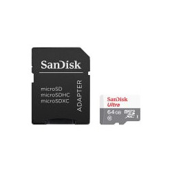 Карта памет SanDisk Ultra Light microSDHC   SD Adapter 64GB 100MB/s Class 10 - SDSQUNR-064G-GN3MA