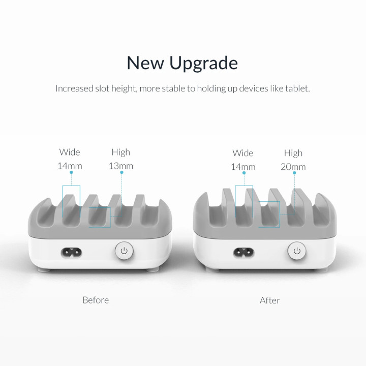 Зарядна станция за мобилни устройства Charger Station 220VOrico 5 x USB 40W White - DUK-5P-EU-WH