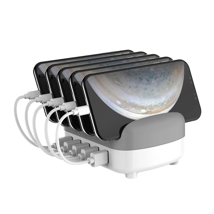 Зарядна станция за мобилни устройства Charger Station 220VOrico 5 x USB 40W White - DUK-5P-EU-WH
