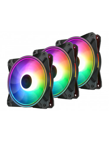 Комплект вентилатори DeepCool  3-in-1 3x120mm CF120 PLUS aRGB с контролер