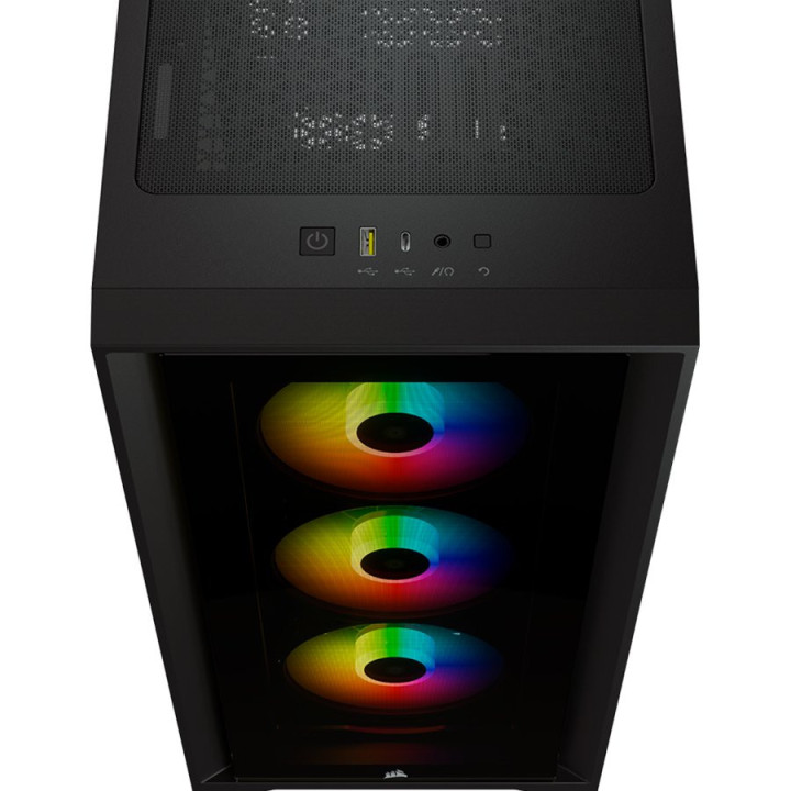 Кутия за компютър Corsair iCUE 4000X RGB TG Black - CC-9011204-WW