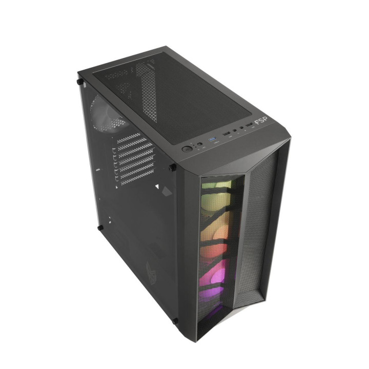 Кутия за компютър FSP CMT211A RGB TG, Черен