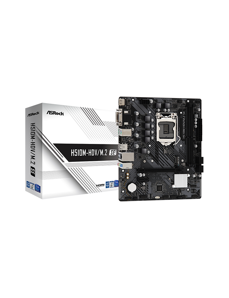 Дънна платка AsRock H510M-HDV/M.2 SE, LGA1200, DDR4, mATX