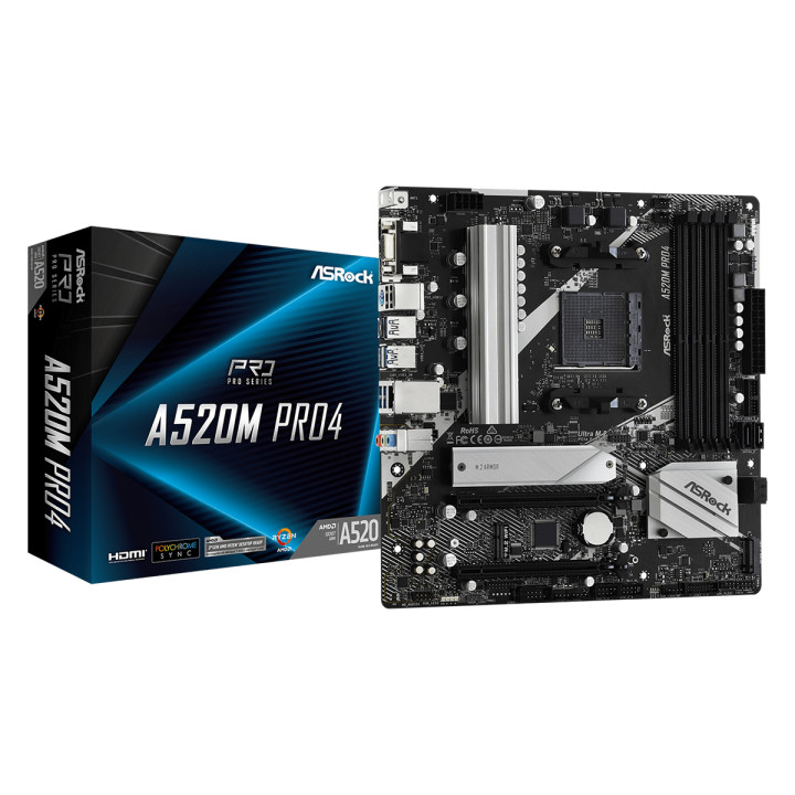 Дънна платка AsRock A520M PRO4