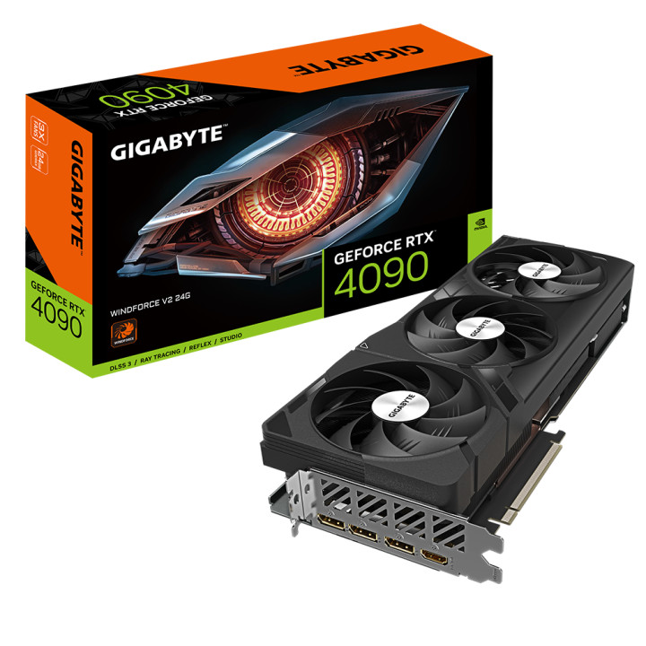 Видео карта Gigabyte GeForce RTX 4090 WINDFORCE V2 24GB GDDR6X rev 1.0 - GV-N4090WF3V2-24GD