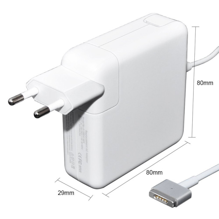 Зарядно за лаптоп заместител Makki Apple - 20V 4.25A 85W T tip G2 MagSafe2 - MAKKI-NA-AP-35