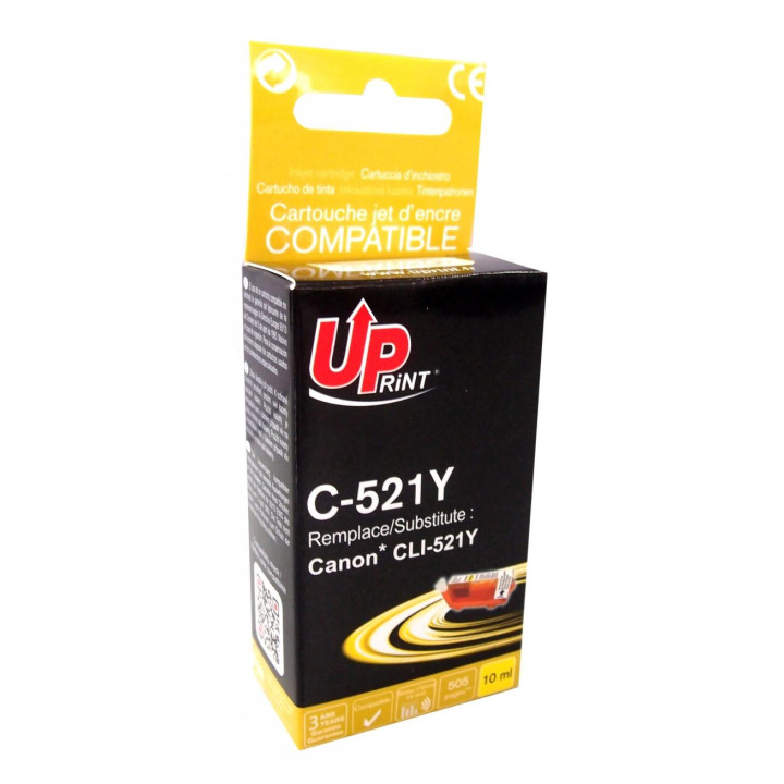 Мастилница UPRINT CLI521 CANON, С чип, Yellow
