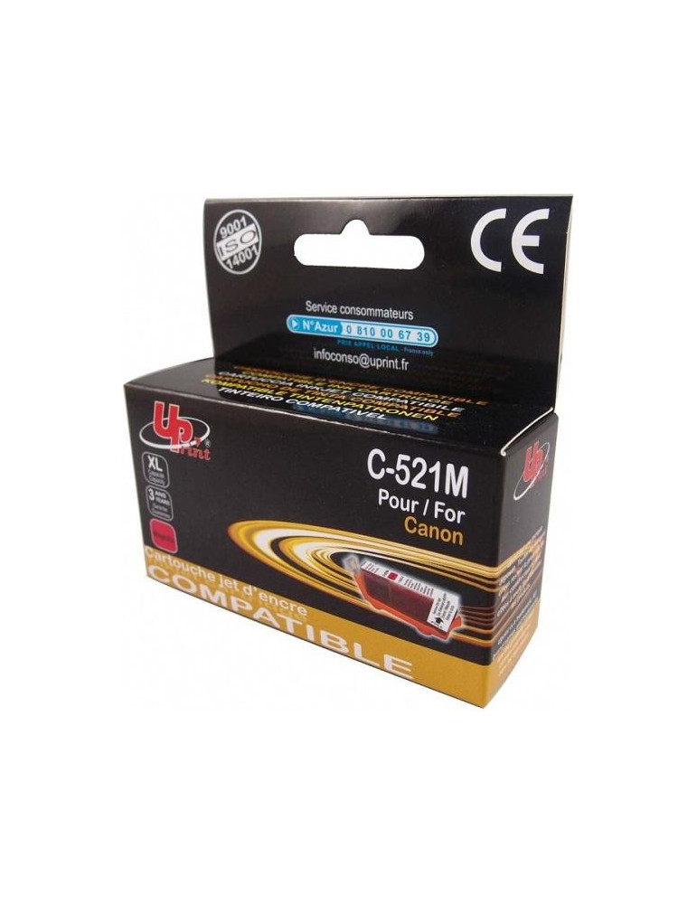 Мастилница UPRINT CLI521  CANON, С чип, Magenta