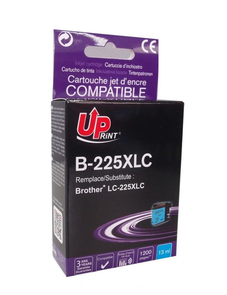 Мастилница UPRINT LC225XL BROTHER, Cyan