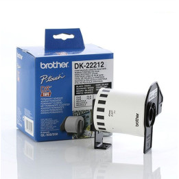 Brother DK-22212 White Continuous Length Film Tape 62mm x 15.24m, Black on White
