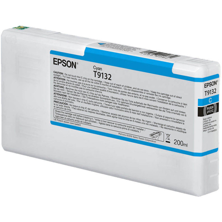 Ink Cartridge EPSON, Ultrachrome® HDR, T9132, Singlepack, 1 x 200.0 ml Cyan, Standard