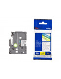 TZ Tape 12mm WHITE ON CLEAR, Laminated, 8m lenght, for P-Touch