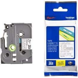 TZ tape BROTHER 18mm WHITE ON CLEAR, Laminated, 8m lenght, for P-Touch