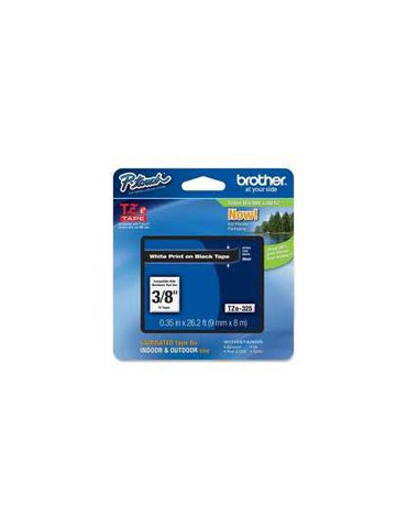 TZ Tape BROTHER 9mm White on Black, Laminated, 8m lenght, for P-Touch