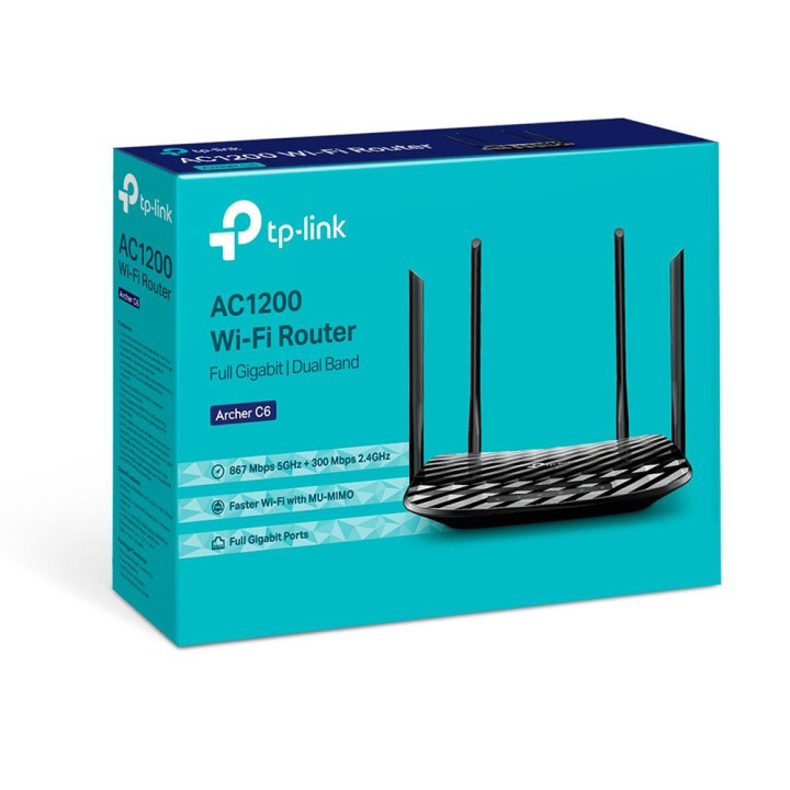 Безжичен рутер TP-Link Archer C6 AC1200, MU-MIMO