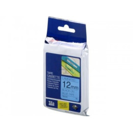 TZ Tape 12mm Black on Blue, Laminated, 8m lenght, for P-Touch