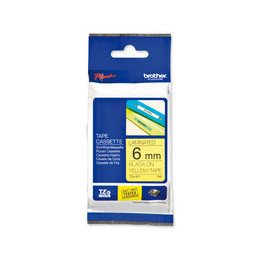 TZ Tape BROTHER 6mm BLACK ON YELLOW, Laminated, 6mm lenght, for P-Touch