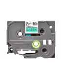 TZ Tape BROTHER 18mm Black on Green, Laminated, 8m lenght, for P-Touch