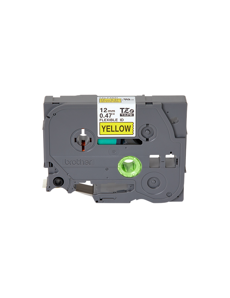 TZ Tape 12mm BLACK  ON YELLOW FLEXIBLE ID for P-Touch