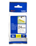 TZ Tape BROTHER 24mm Black on White, Strong Adhesive, Laminated, 8m lenght, for P-Touch