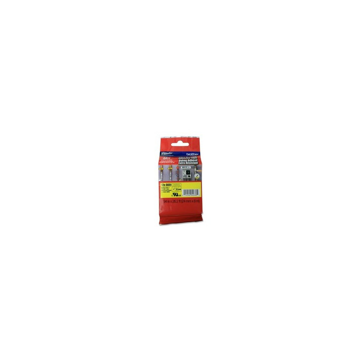TZ Tape BROTHER 24mm Black on Yellow, Strong Adhesive tape