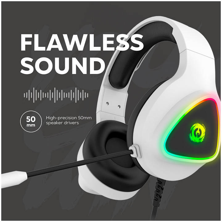 Геймърски слушалки Canyon Shadder GH-6, RGB, White - CND-SGHS6W