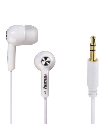 Слушалки HAMA "Basic4Music", In-Ear, бял