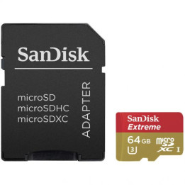 Карта памет 64GB Sandisk Extreme 90 mb/s micro SD с  Adapter