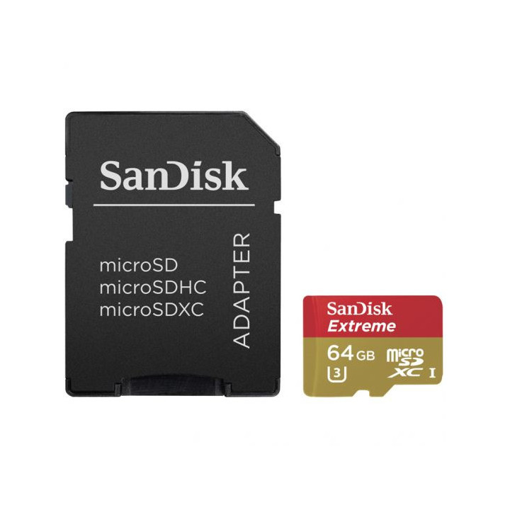 Карта памет 64GB Sandisk Extreme 90 mb/s micro SD с  Adapter