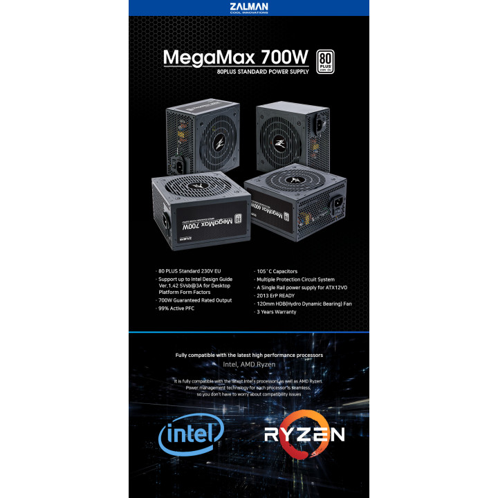 Захранване Zalman MegaMax 700W 80  ZM700-TXII