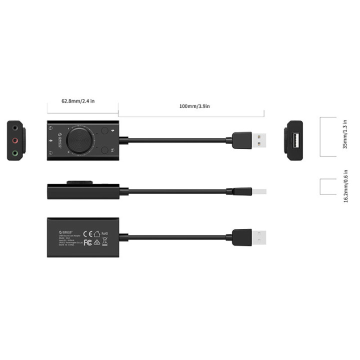Външна звукова карта Orico SC2-BK USB