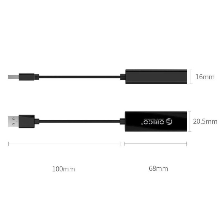 Адаптер Orico USB to LAN 100Mbps black - UTJ-U2