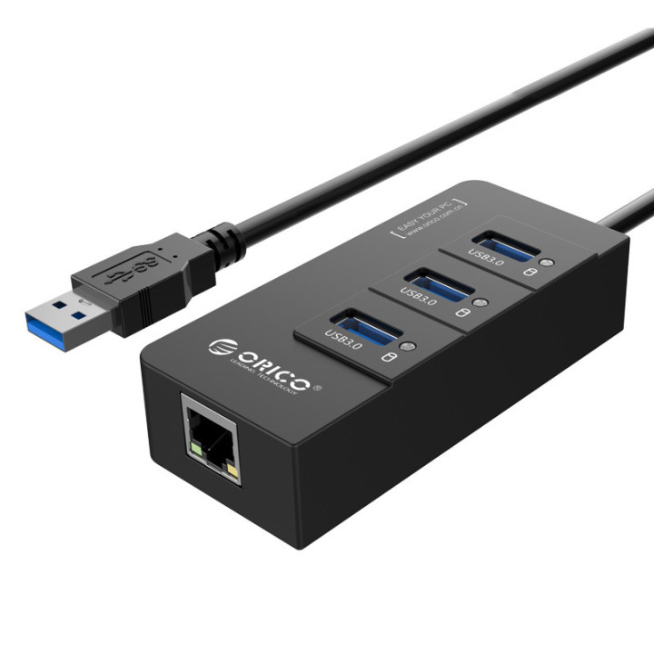 Orico хъб USB3.0 HUB 4 port   LAN - HR01-U3