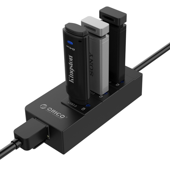 Orico хъб USB3.0 HUB 4 port   LAN - HR01-U3