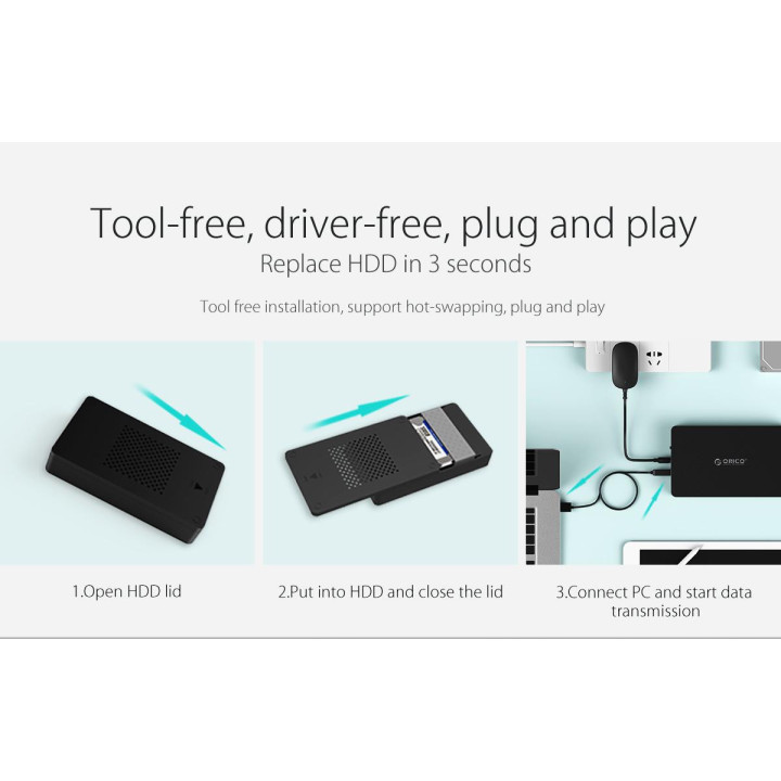 Кутия за диск Orico 3.5" -  USB3.0 UASP black - 3569S3
