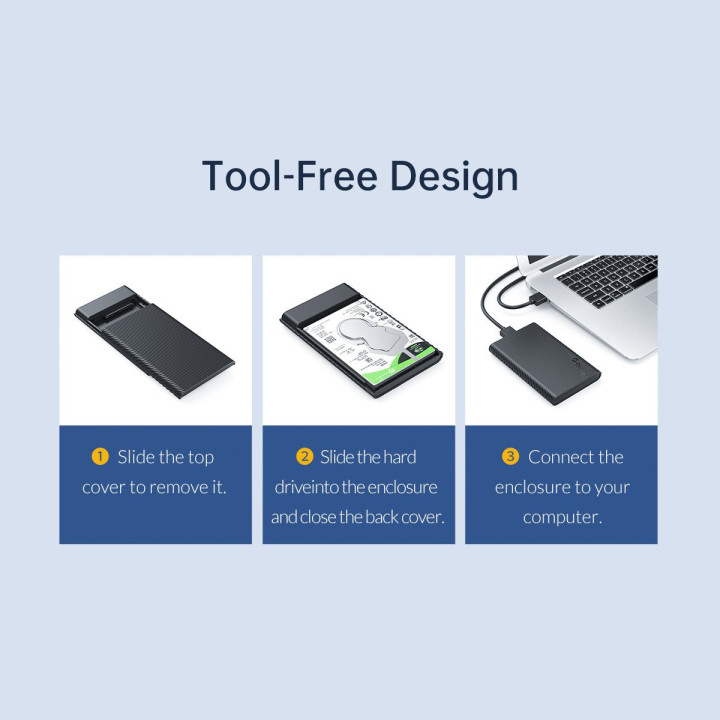 Кутия за диск Orico 2.5" - USB3.0 - 2521U3-BK-EP