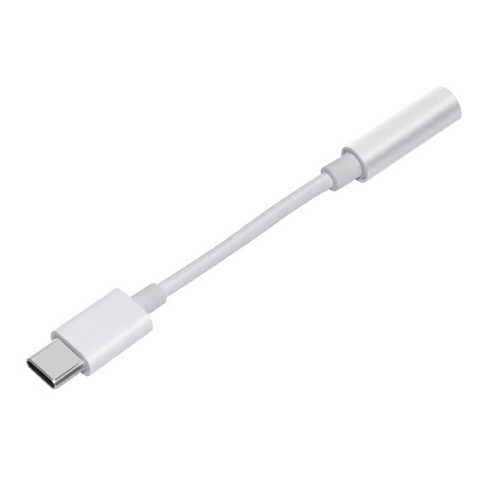 Преходник Makki Type-C M to 3.5mm audio jack 4P F, White - MAKKI-CBL-C-AUDIO-WH