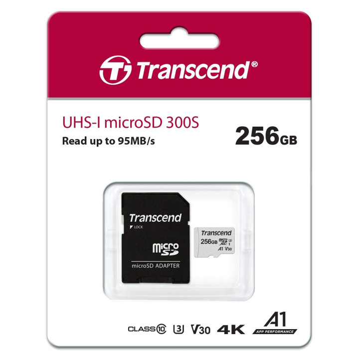 Карта памет Transcend 256GB UHS-I U3 V30 A1 microSDXC I with Adapter